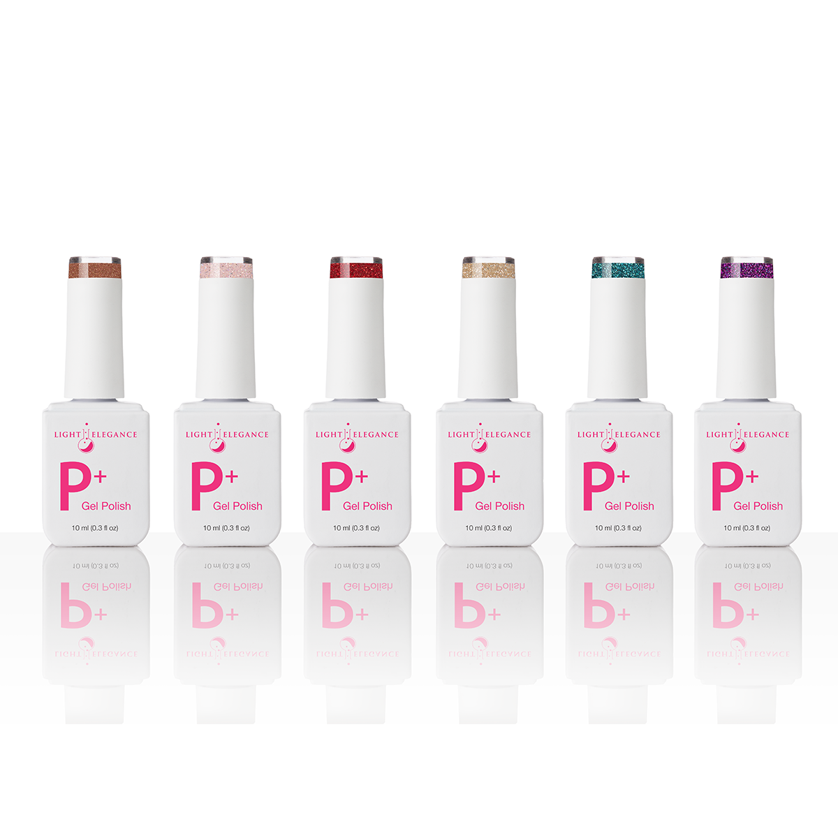 PRE-VENTA P+ Glitter Gel Polish Pack: Fall/Winter 2025 Dare to Indulge Collection (6) 10 ml P+ Glitter Gel Polishes